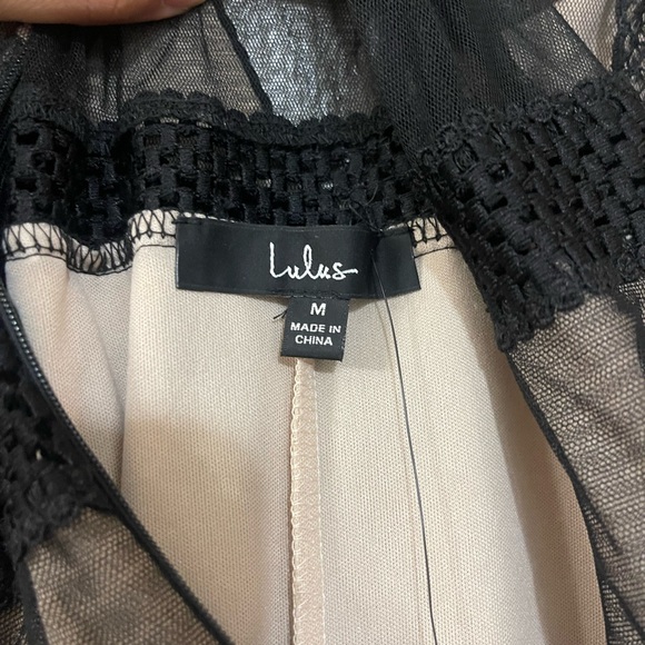 Lulus - Sheer For It Black and Nude Lace Midi Dress - Picture 9 of 9